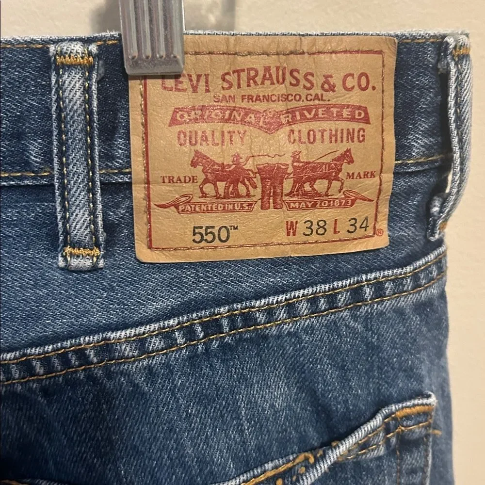 Levi's 550 Mens Relaxed Fit Tapered Leg Jeans Blue 38x34